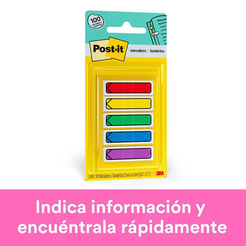 MINIBANDERITAS CON DESPACHADOR 140HJS COLORES NEON