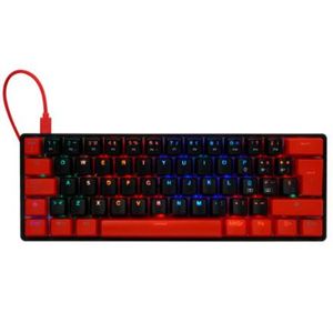 Teclado Mecánico Game Factor Kbg560 Rgb Teclas Extras Red Intercambiables Red Switch Usb Color Rojo Voctecab029