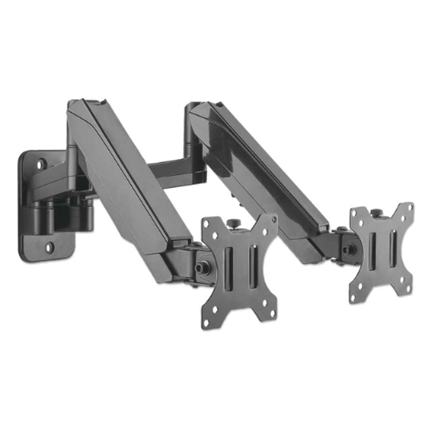 45676 - Soporte Monitor Manhattan Universal Pared para 2 Monitores 17" a 32" Pistón Hasta 8 Kg