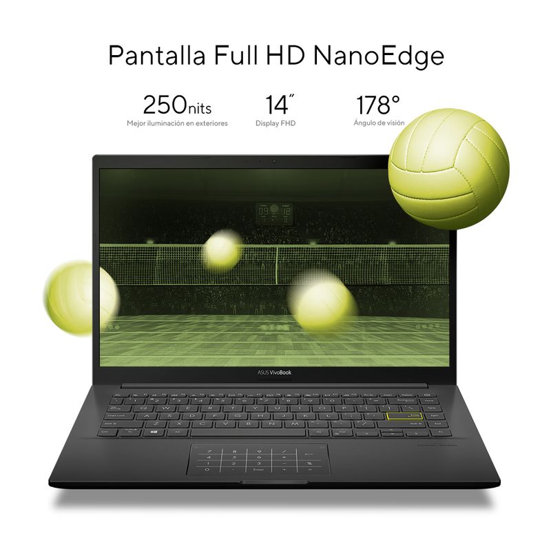 LAPTOP ASUS VIVOBOOK D413UA-R58G512-H4, 14" FHD, RYZEN 5-5500U, 8GB ON-BOARD, 512GB SSD M2, WIN11HOME, NEGRO