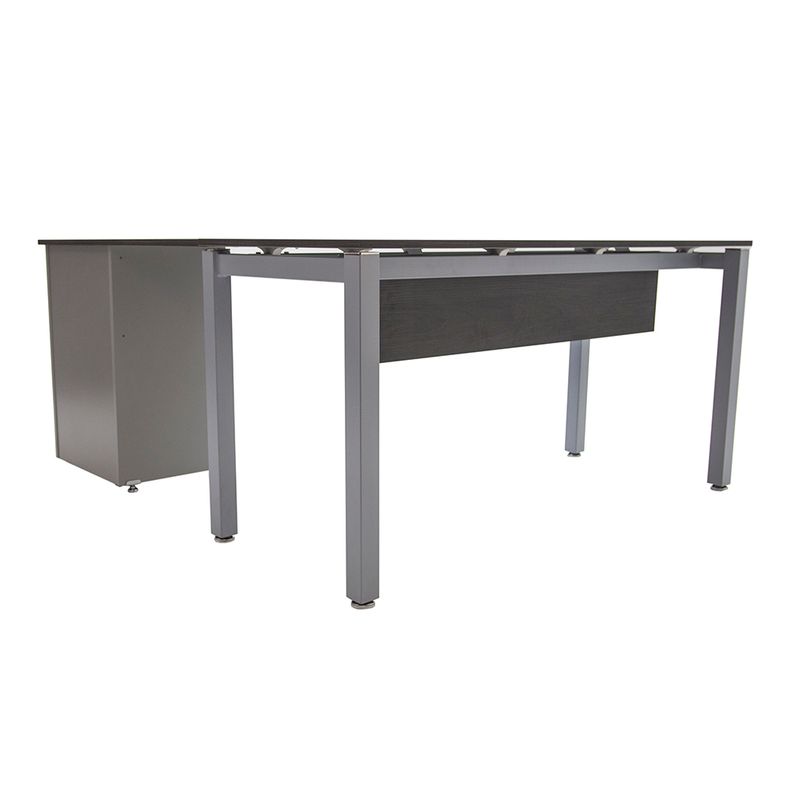 CONJUNTO EJECUTIVO ESCRITORIO RECTO CON PEDESTAL 150 MT STORM GRIS
