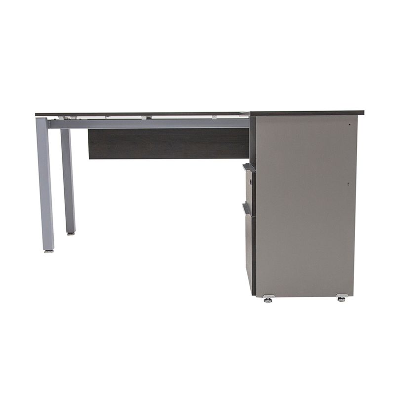 CONJUNTO EJECUTIVO ESCRITORIO RECTO CON PEDESTAL 150 MT STORM GRIS