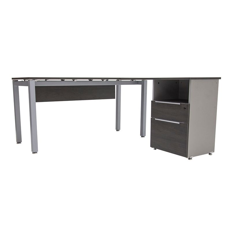 CONJUNTO EJECUTIVO ESCRITORIO RECTO CON PEDESTAL 150 MT STORM GRIS