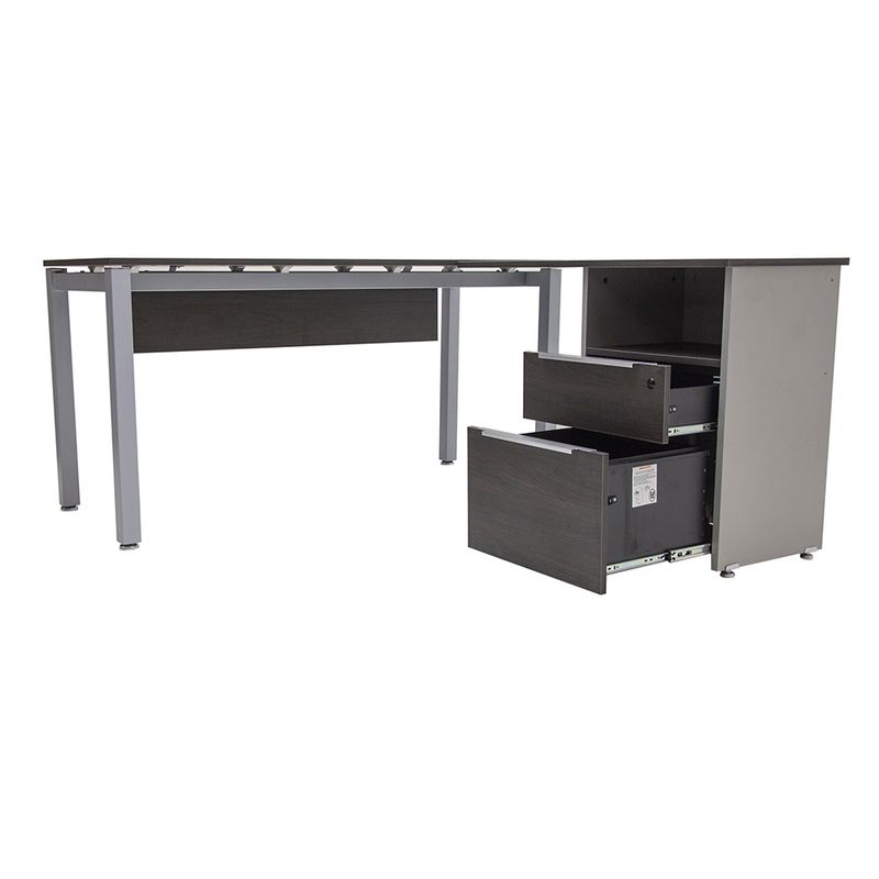 CONJUNTO EJECUTIVO ESCRITORIO RECTO CON PEDESTAL 150 MT STORM GRIS