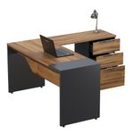 CONJUNTO EJECUTIVO RECTO CON PEDESTAL 150 MT NOGAL TERRACOTA CON ANTRACITA