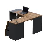CONJUNTO EJECUTIVO RECTO CON PEDESTAL 150 MT NOGAL TERRACOTA CON ANTRACITA