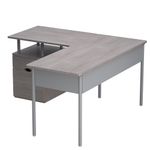 ESCRITORIO TIPO L THORINO CON ARCHIVERO CENIZO 140 X 140