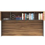 LIBRERO SOBRE CREDENZA 2 PTAS NOGAL TERRACOTA CON ANTRACITA