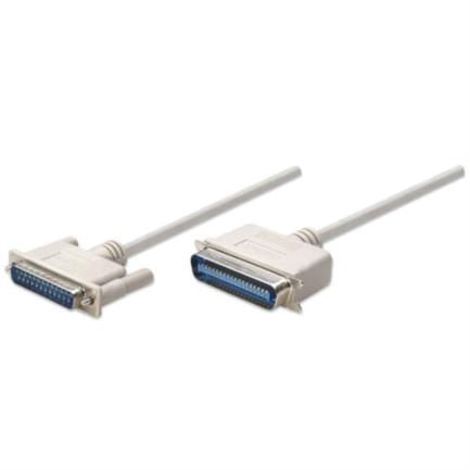 Cable Manhattan para Impresora DB25-M Cen36-M 18m Color Blanco