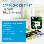CARTUCHO DE TINTA HP 662XL COLOR CZ106AL