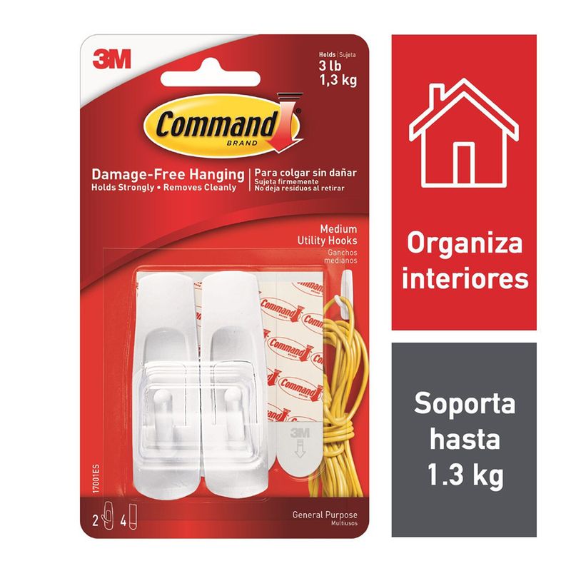 GANCHO MEDIANO PARA COLGAR 2PZAS