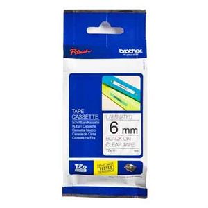 Cinta Brother Tze111  Laminada Negro Sobre Transparente 6Mmx8M P-Touch Boccinad115