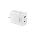 CARGADOR DE PARED 1 PUERTO USB Y 1 PUERTO USB TIPO C, 20W BLANCO
