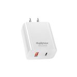 CARGADOR DE PARED 1 PUERTO USB Y 1 PUERTO USB TIPO C, 20W BLANCO
