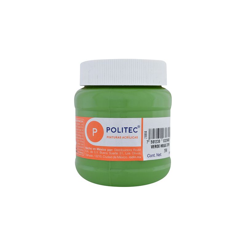 PINTURA ACRILICA POLITEC 250ML VERDE HOJA
