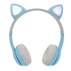 Diadema Perfect Choice Catto Inalámbrica Con Luz Para Niños Color Azul Mccaudab199