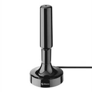 Antena Steren Compacta Uhf Base De Imán Y Booster 20Db Color Negro Sqcantab003