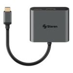 Adaptador Steren USB-C a HDMI/USB 30/USB-C Color Negro