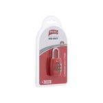 CANDADO PHILLIPS DE COMBINACION PLASTICO 3 DIGITOS ROJO