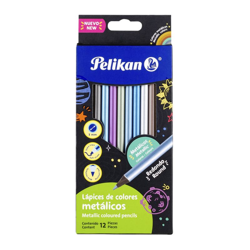 LAPICES DE COLOR METALICOS 12-L PELIKAN
