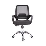 SILLA SECRETARIAL CON BRAZOS MALLA BARI NEGRO