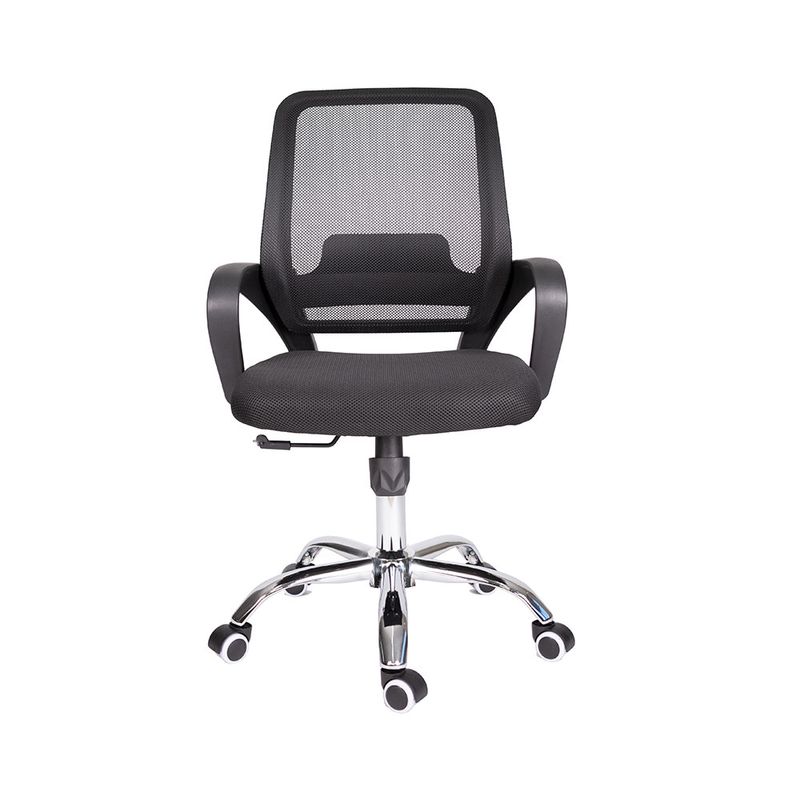 SILLA SECRETARIAL CON BRAZOS MALLA BARI NEGRO