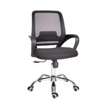 SILLA SECRETARIAL CON BRAZOS MALLA BARI NEGRO