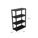 ESTANTE ORGANIZER 4 REPISAS VENTILADAS NEGRO