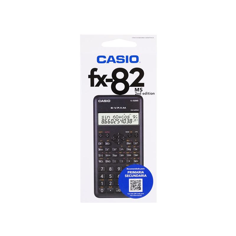 CALCULADORA CIENTIFICA CASIO FX-82MS-2 10+2DIG 240FUNC 2LINEAS