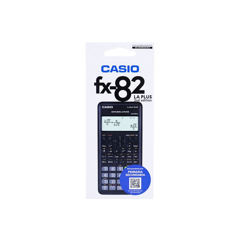 CALCULADORA CIENTIFICA CASIO FX-82LAPLUS2 10+2DIG 252 FUNC NEGRA