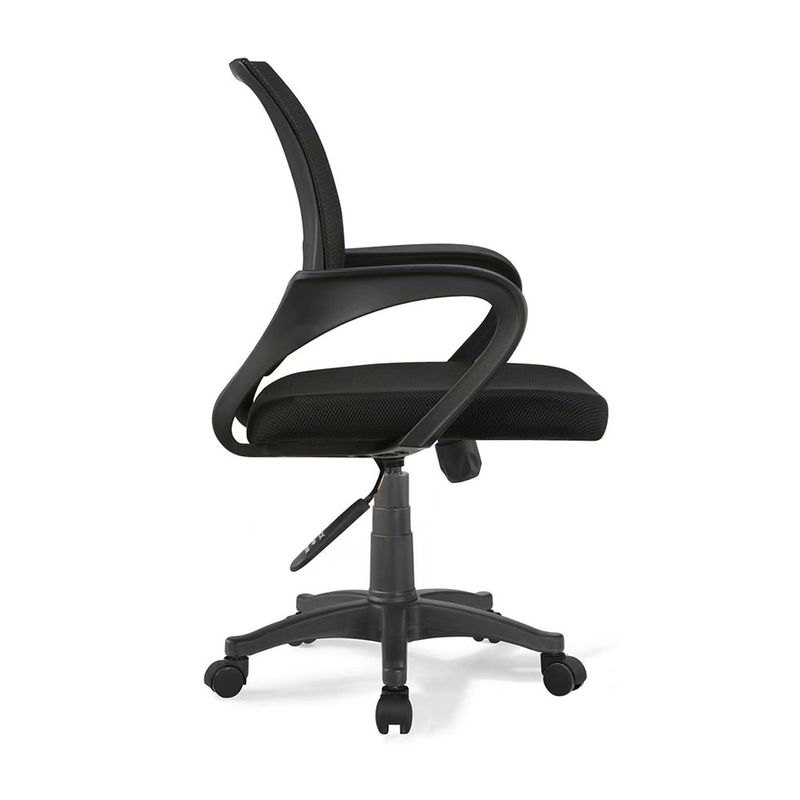 SILLA SECRETARIAL CON BRAZOS MALLA NEGRO