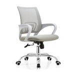 SILLA SECRETARIAL CON BRAZOS MALLA BLANCA