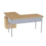 ESCRITORIO TIPO L THORINO CON ARCHIVERO EUCALIPTO 140 X 140