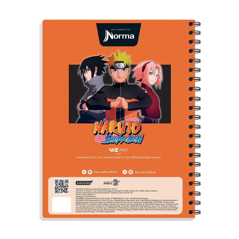CUADERNO PROFESIONAL 100H RAYAS NARUTO