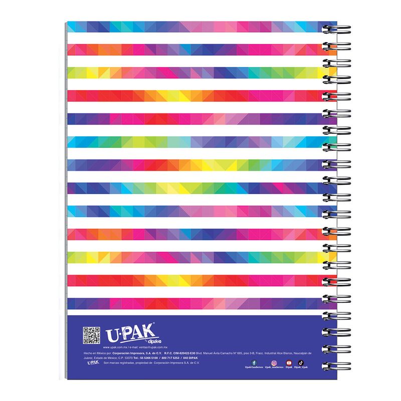 CUADERNO PROFESIONAL 200H RAYAS COLORES VIBRANTES PD