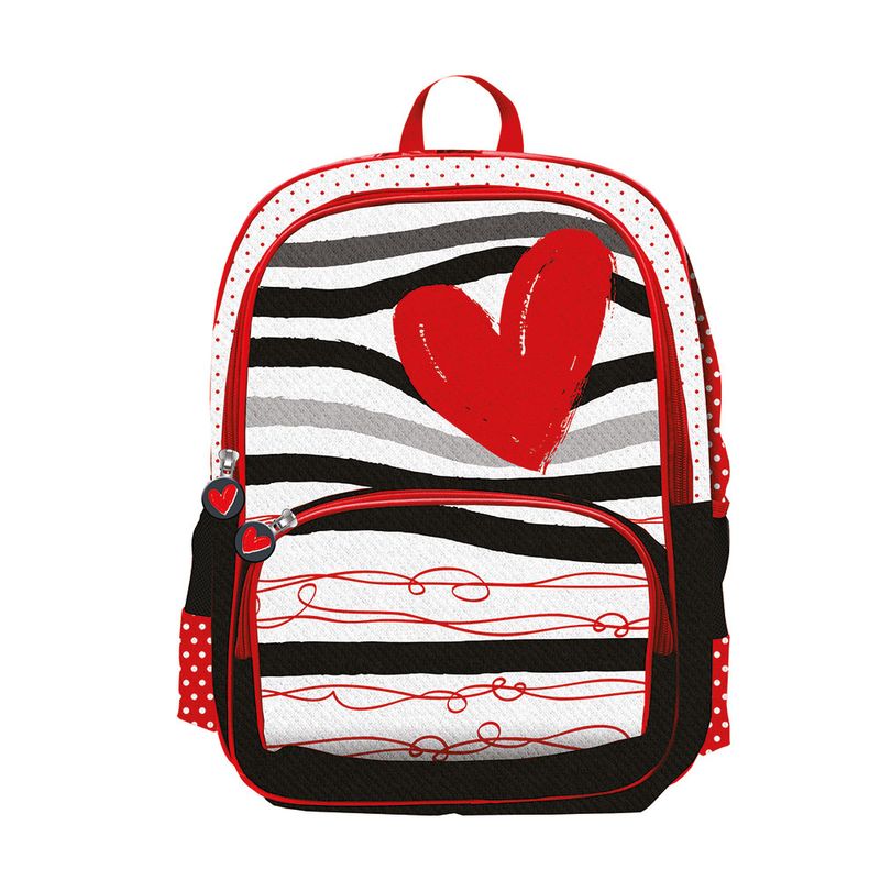 MOCHILA PRIMARIA CORAZONES BLACK