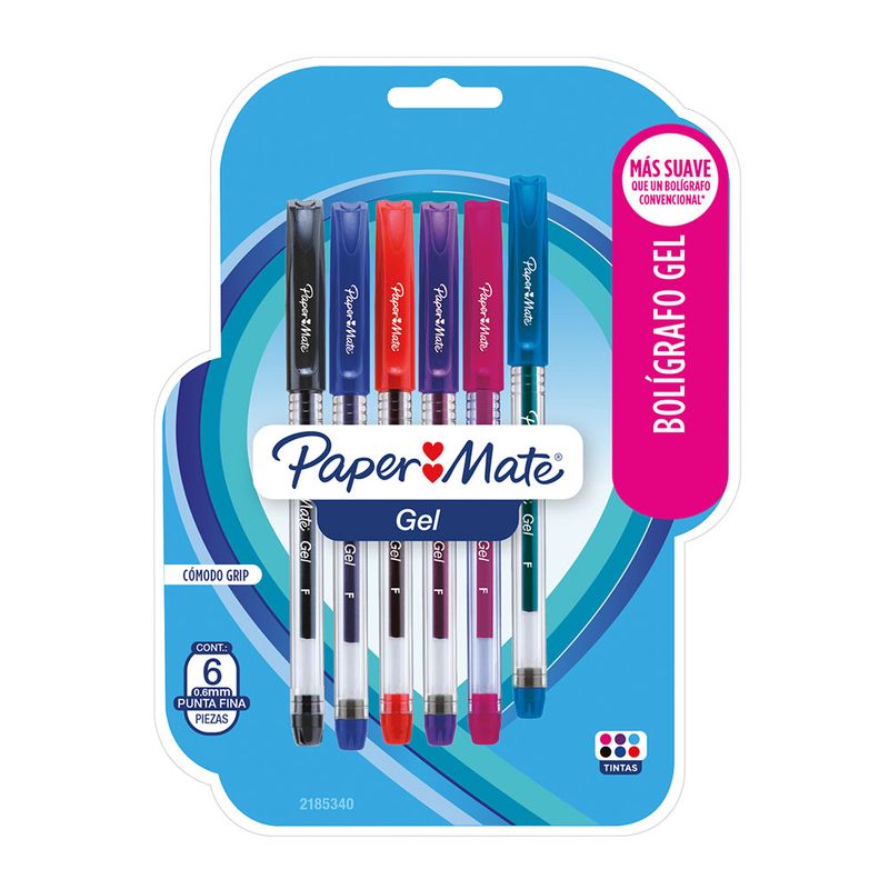 BOLIGRAFO FINO GEL STICK SURTIDO CON 6