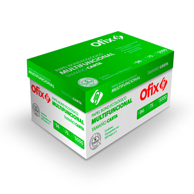PAPEL OFIX ECOLOGICO CARTA BLANCO 37K CAJA 10 PAQUETES