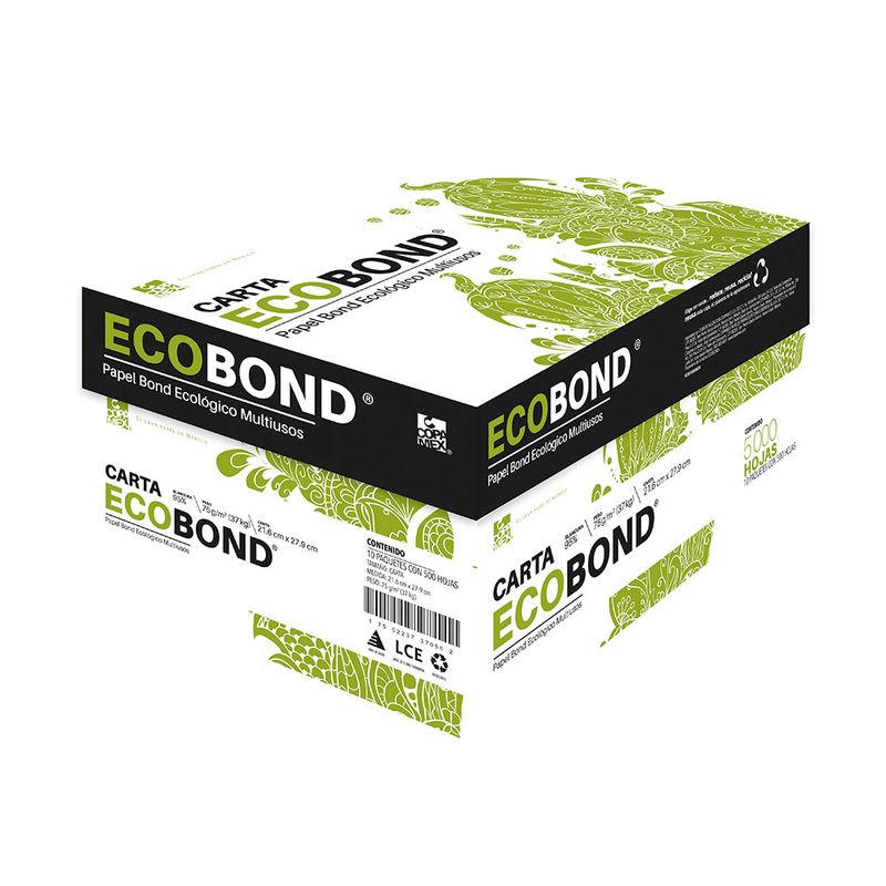 PAPEL ECOBOND CARTA BLANCO 37K 70G CAJA 10 PAQUETES