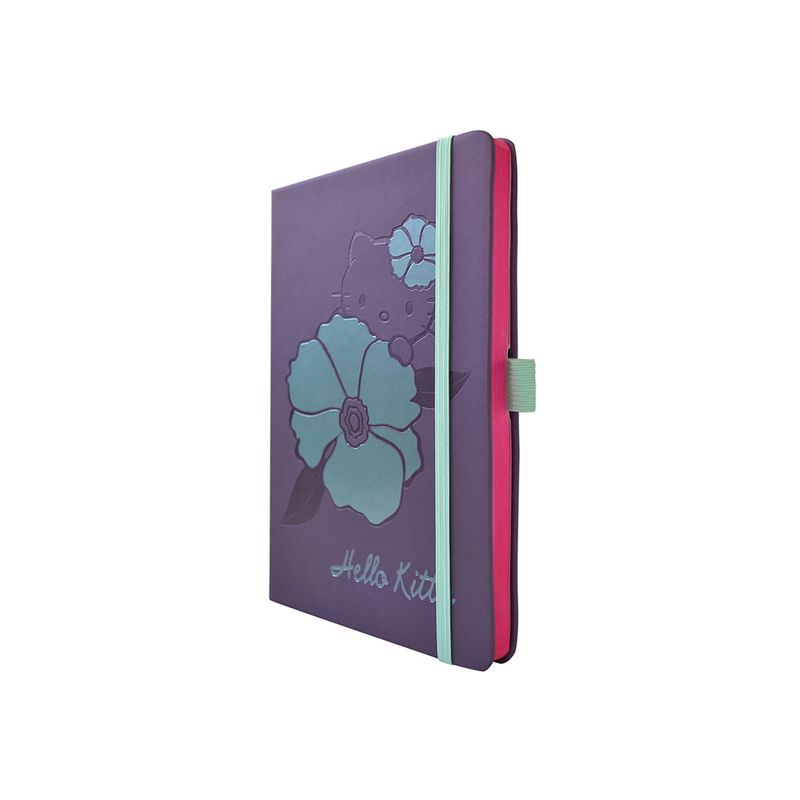 LIBRETA ESQUELA RAYAS HELLO KITTY MORADO/AQUA 96H
