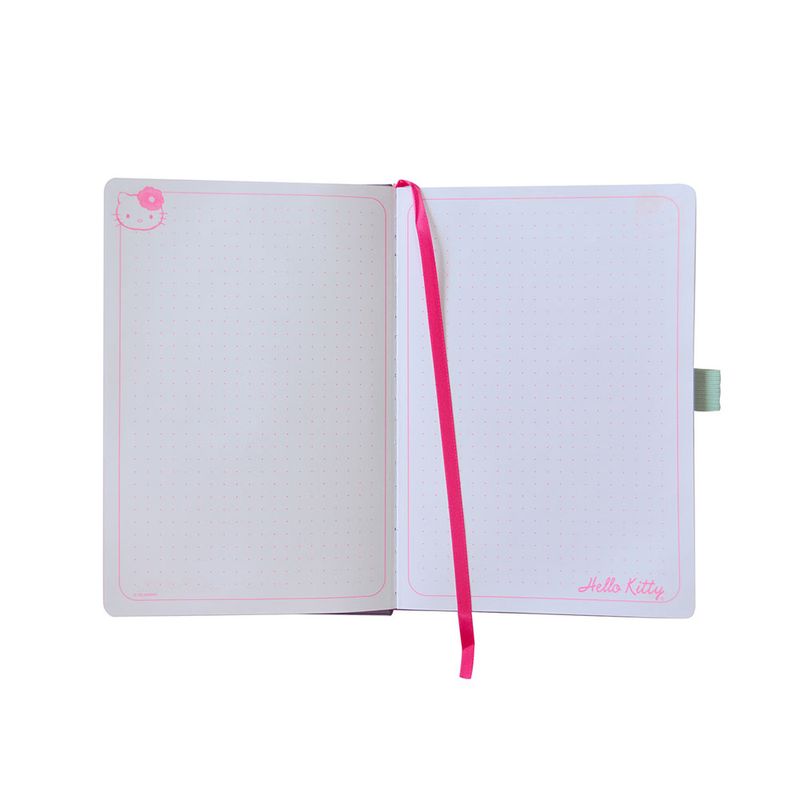 LIBRETA ESQUELA RAYAS HELLO KITTY MORADO/AQUA 96H