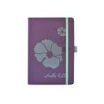 LIBRETA ESQUELA RAYAS HELLO KITTY MORADO/AQUA 96H