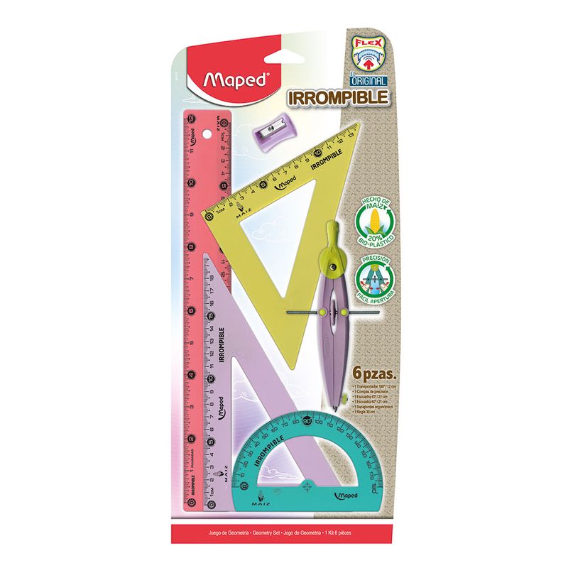JUEGO GEOMETRIA GRANDE IRROMPIBLE 6P BLT