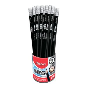 Lapiz Grafito Con Goma #2 Triangular Black'Peps Extruido Con 50 En Bote 853450