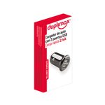 CARGADOR PARA AUTO 2 PUERTO USB 24 AMPER, NEGRO