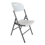 SILLA PLEGABLE TUBULAR-PLASTICO BLANCO