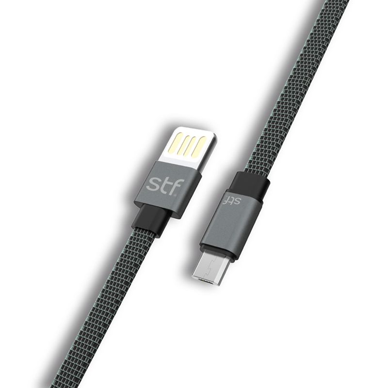 CABLE USB A MICRO USB 1M NEGRO/GRIS CARGA ULTRA RAPIDA