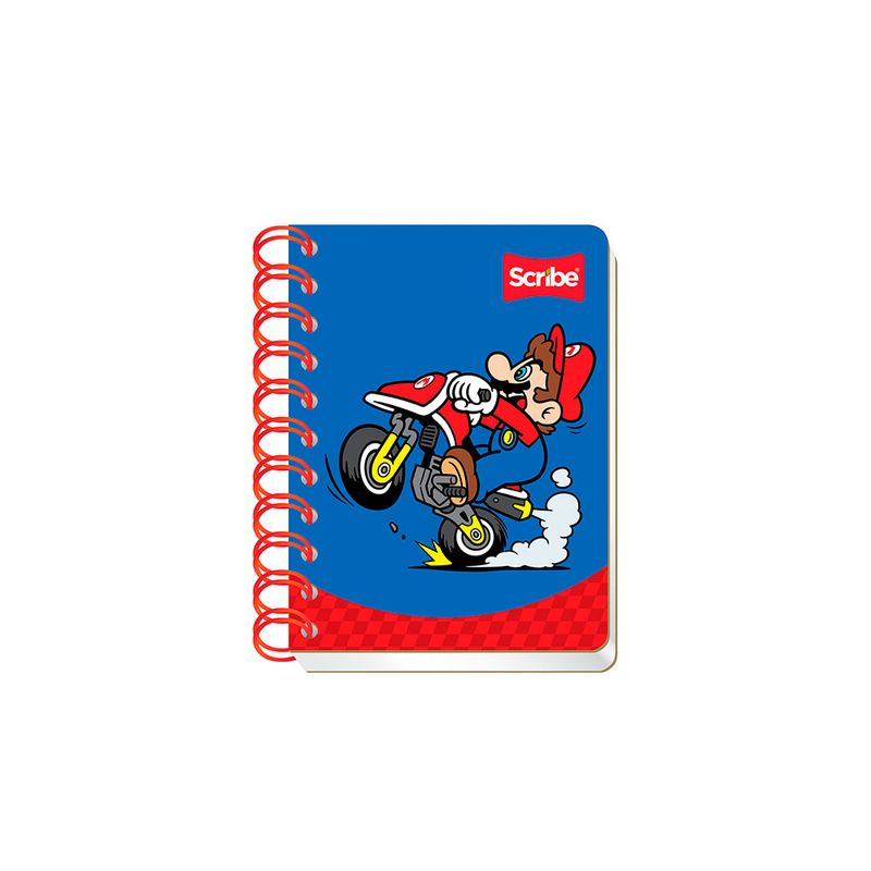 LIBRETA ESPIRAL POCKET 80H RAYAS SUPER MARIO