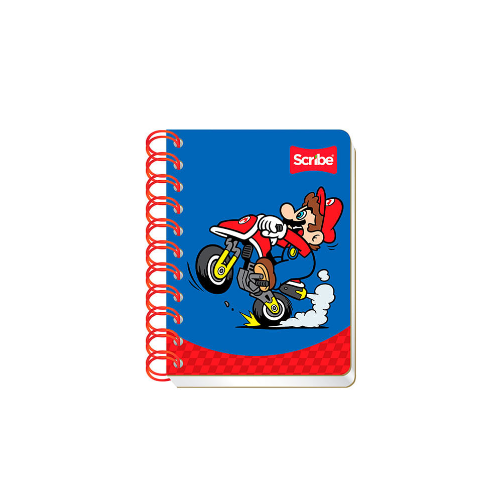 LIBRETA POCKET SCRIBE MARIO BROS 80 HOJAS RAYA, Scribe, Escolar, Libretas