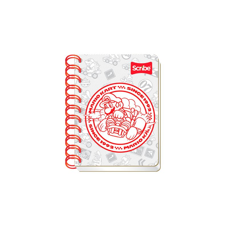 LIBRETA ESPIRAL POCKET 80H RAYAS SUPER MARIO